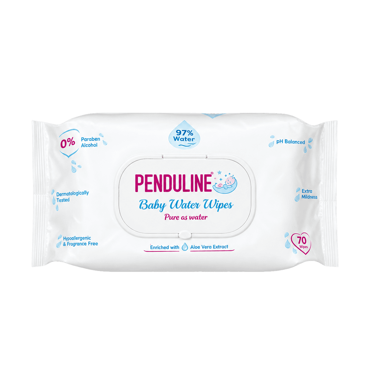 Baby Wipes with 97% Water, 70pcs