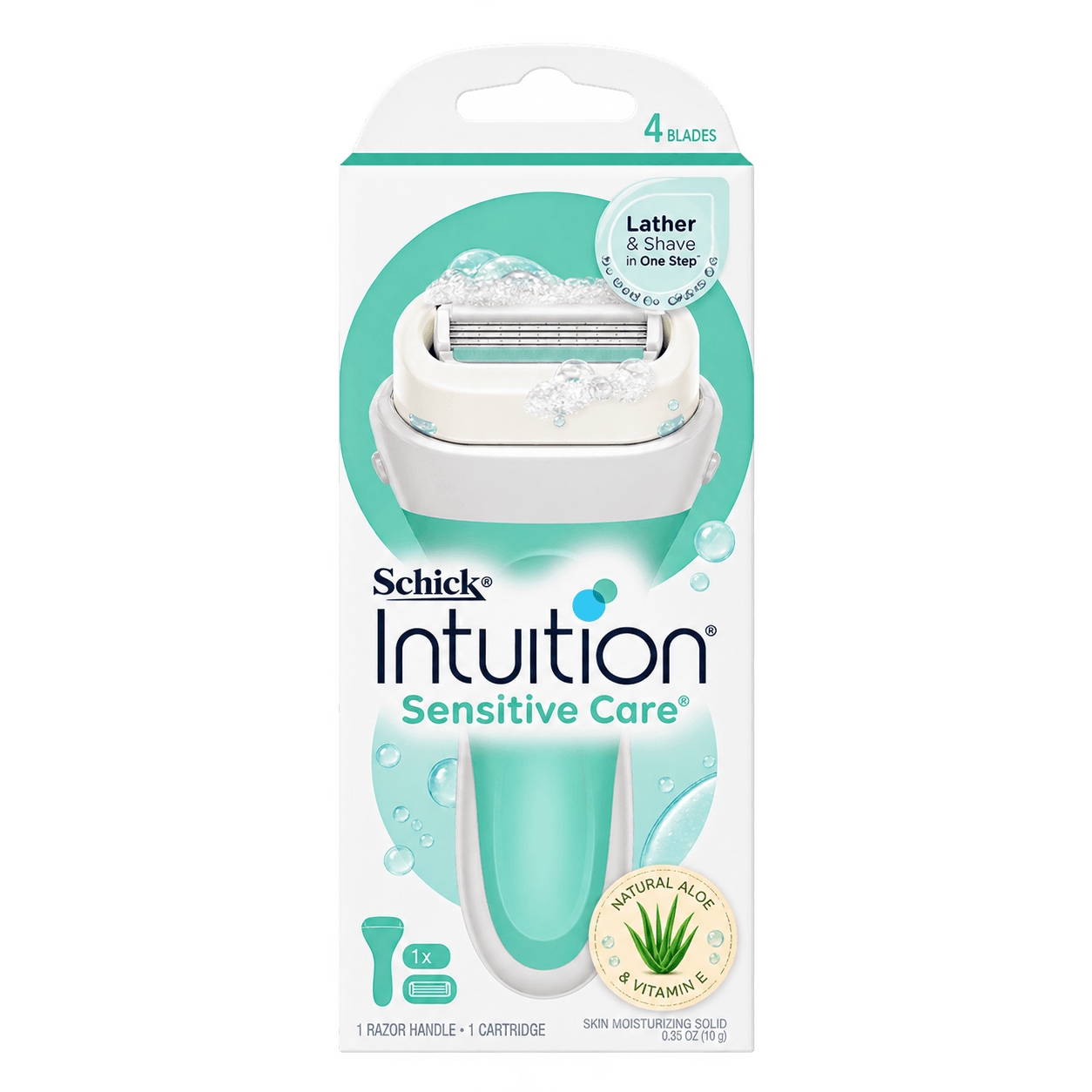 Intuition Sensitive Care 4-Blade Razor - Blue & White