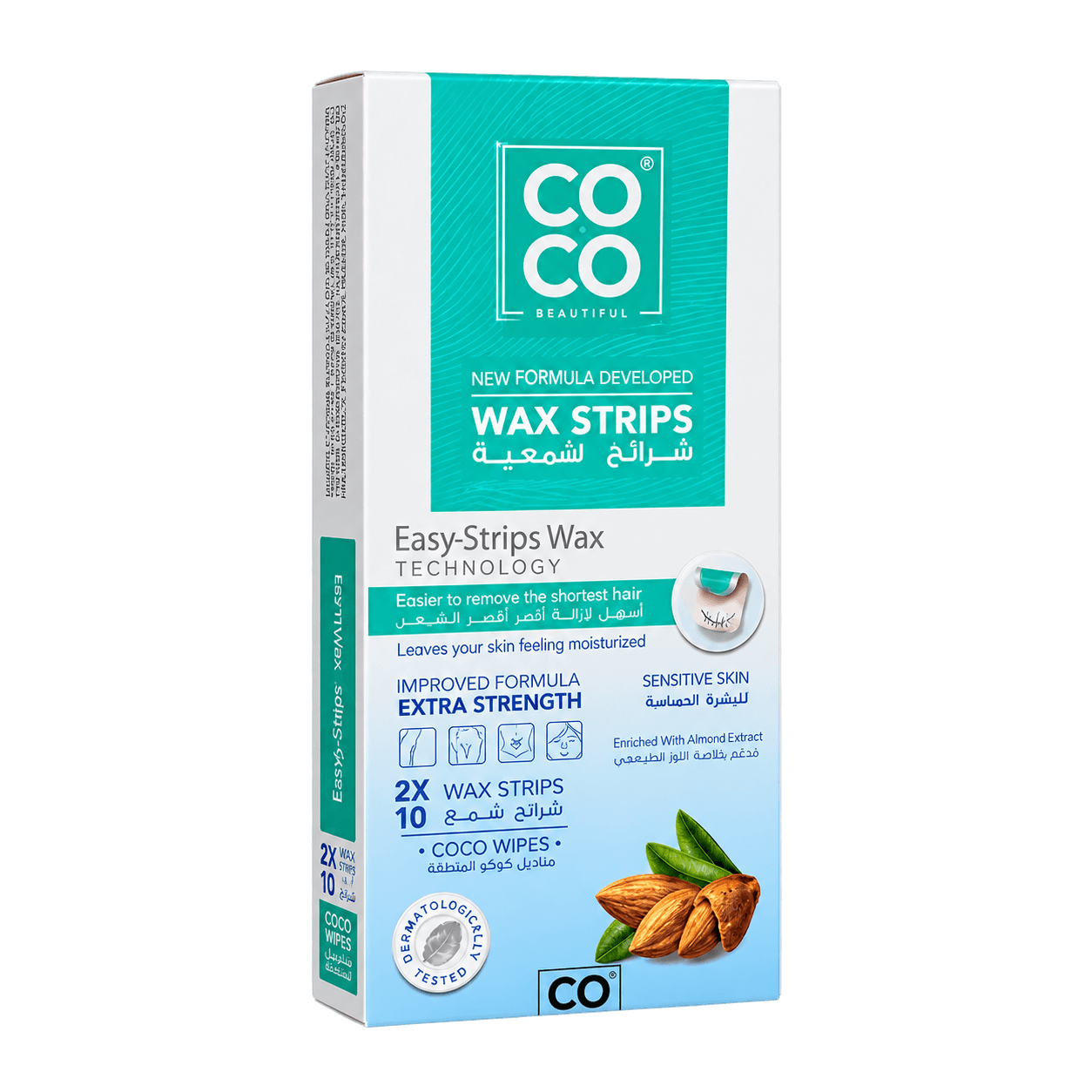 Wax Strips with Almond & Vitamin A for Sensitive Skin, 20 per pack