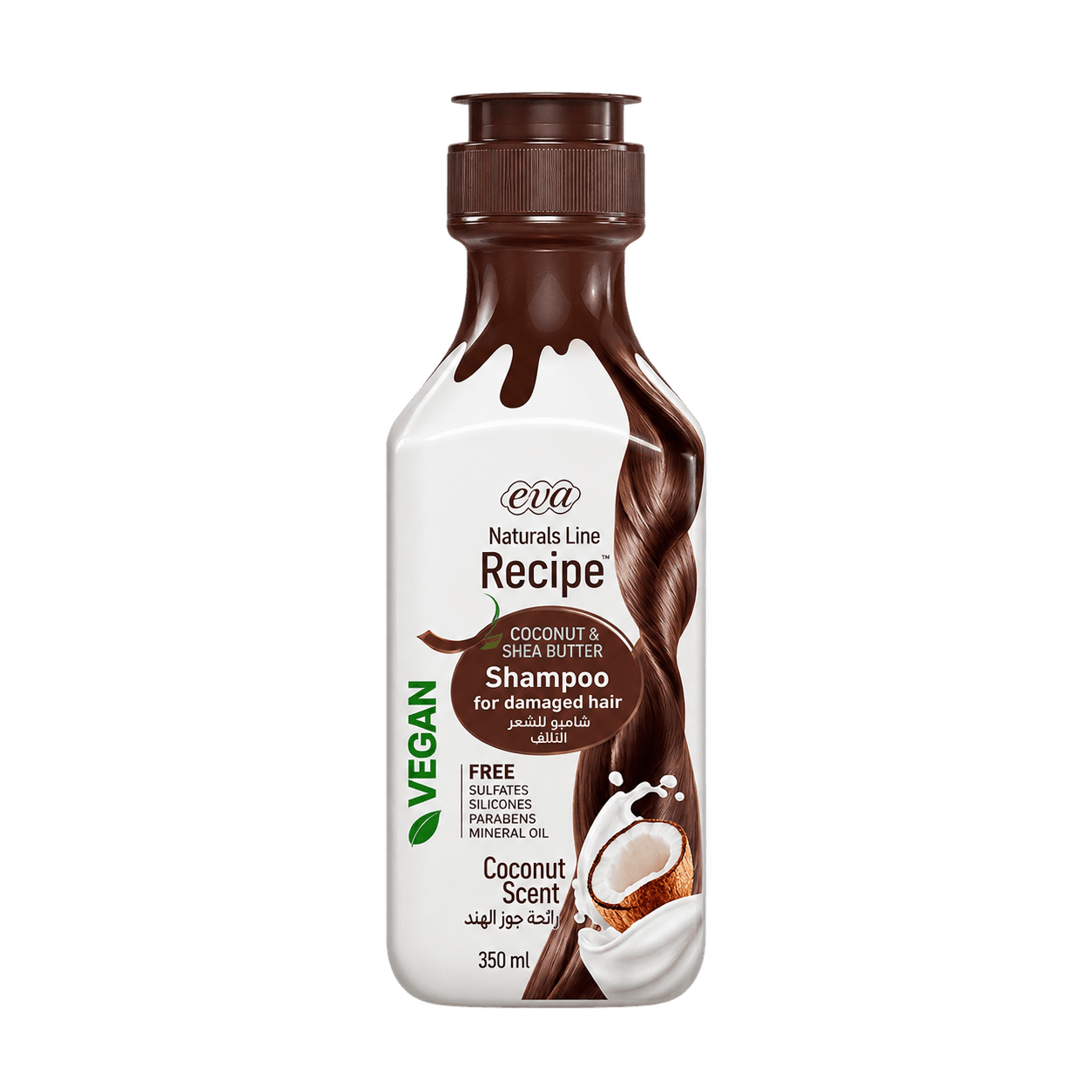 Eva Recipe Shampoo - Coconut Scent, for Damaged Hair 350ml